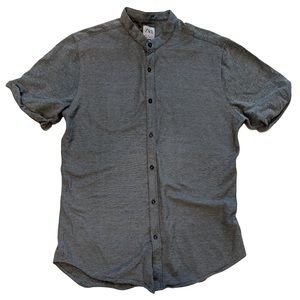 ZARA short sleeve button up polo shirt